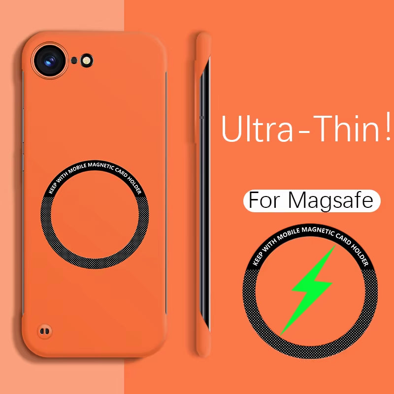 Luxury Ultra-Thin Cooling Frameless for Magsafe Case for Iphone 17 Air 16E 16 15 14 13 12 11 Pro Max plus SE4 Magnetic PC Cover