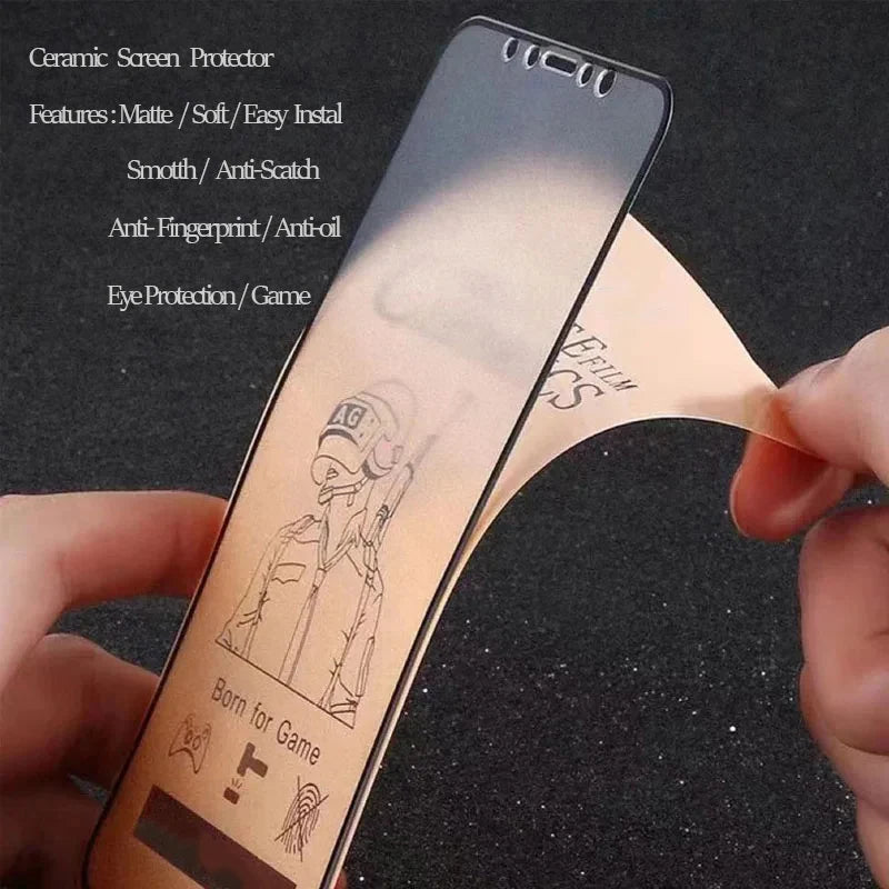 Matte Screen Protector for Iphone 17 16 15 14 13 12 11 Pro Ceramic Soft Glass for Iphone 17 Pro Max Ceramic Film