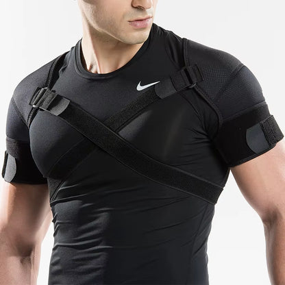 Adjustable Breathable Shoulder Support Strap Cross Cross Shoulder Strap Compression Brace for Shoulder Pain Relief