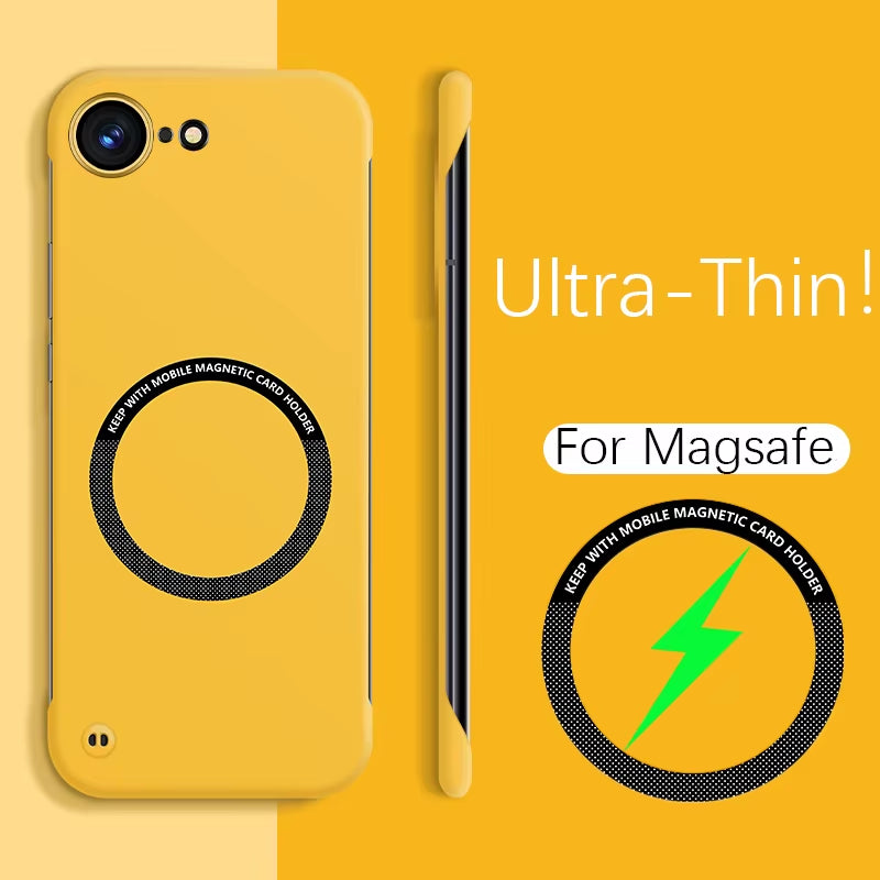 Luxury Ultra-Thin Cooling Frameless for Magsafe Case for Iphone 17 Air 16E 16 15 14 13 12 11 Pro Max plus SE4 Magnetic PC Cover