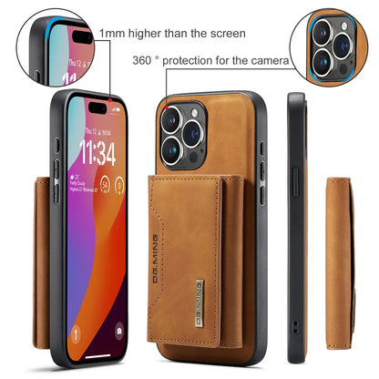 2 in 1 Detachable Magnetic Leather Case for Iphone 17 Pro Max 17 Air 16 16E 15 14 13 12 11 Wallet Cover Cards Holder Pocket