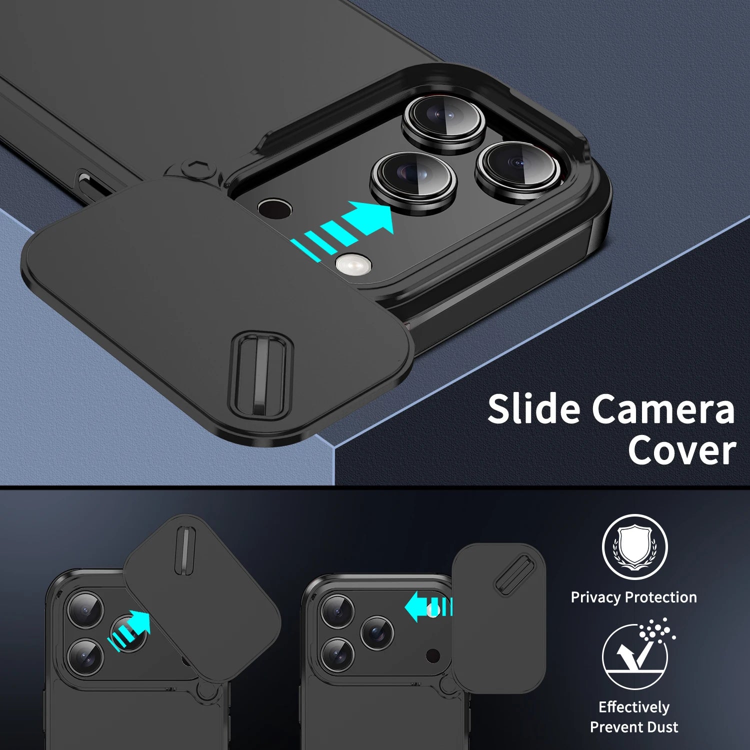 Anti-Collision Shockproof Case for  17 Pro Max 17Air 17Pro 16E Cover Slide Camera Protective Cases for  17 Air Cover