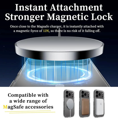For Magsafe Wireless Charge Magnetic Case for Iphone 17 17Air 17Pro Max Shockproof Transparent Shell PC Clear Cover for Iphone17