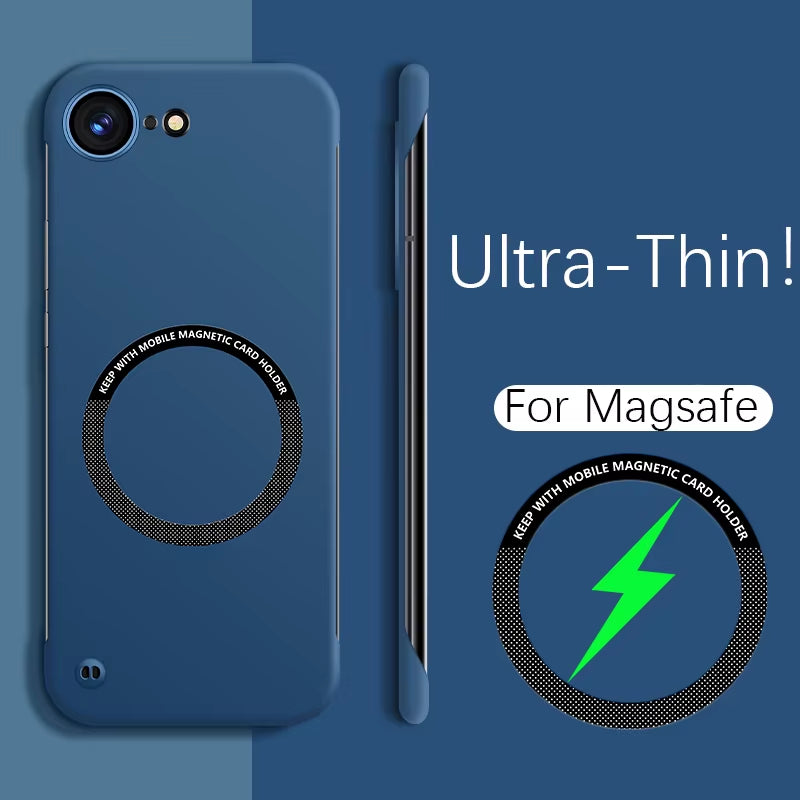 Luxury Ultra-Thin Cooling Frameless for Magsafe Case for Iphone 17 Air 16E 16 15 14 13 12 11 Pro Max plus SE4 Magnetic PC Cover