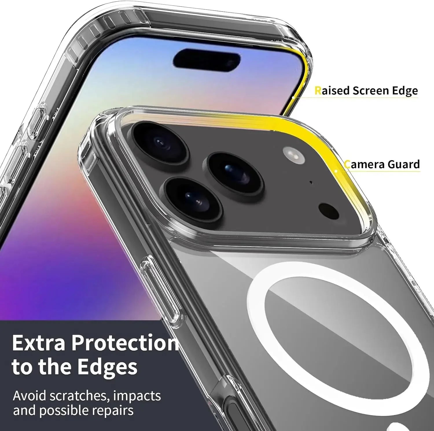 For Magsafe Wireless Charge Magnetic Case for Iphone 17 17Air 17Pro Max Shockproof Transparent Shell PC Clear Cover for Iphone17